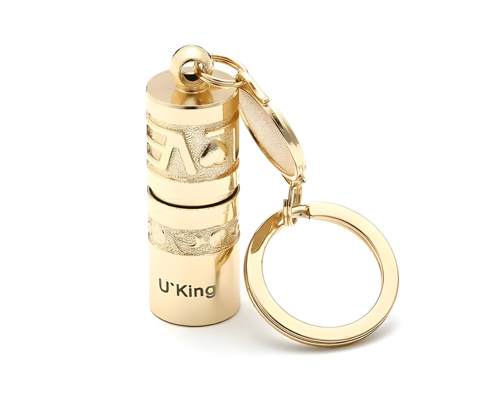 Mini portable gold zinc alloy LED flashlight keychain waterproof outdoor emergency light