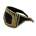 Men's punk-inspired large rim square sunglasses with visible rivet detailing in silver colour
