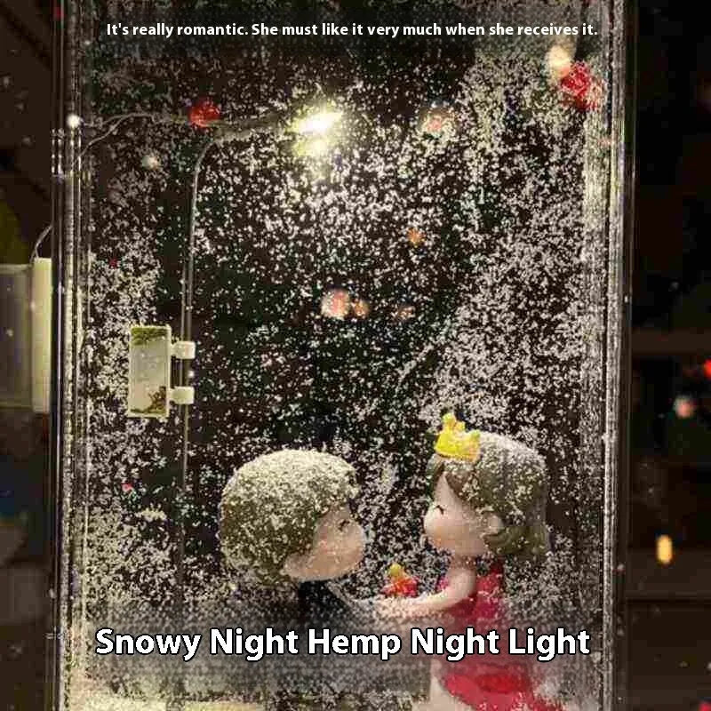 DIY magic snowy landscape night light kit with LED lights for Christmas desktop decor