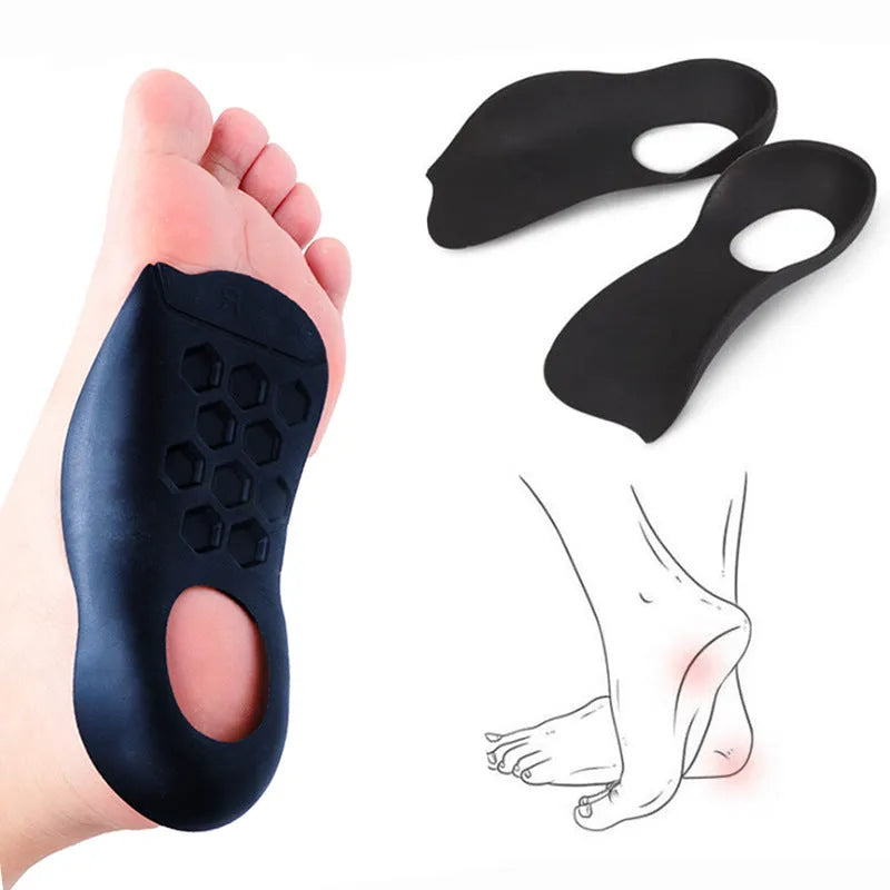 TPR varus correction arch support insoles in white, black and skin colour for sizes 35-45