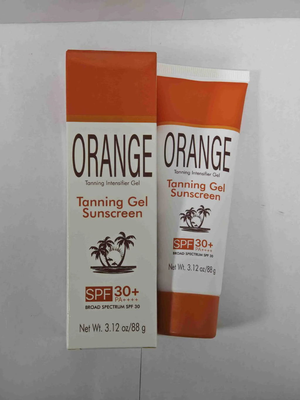 Black tube of sun tanning protective gel 88g orange colour for wheat skin UV isolation