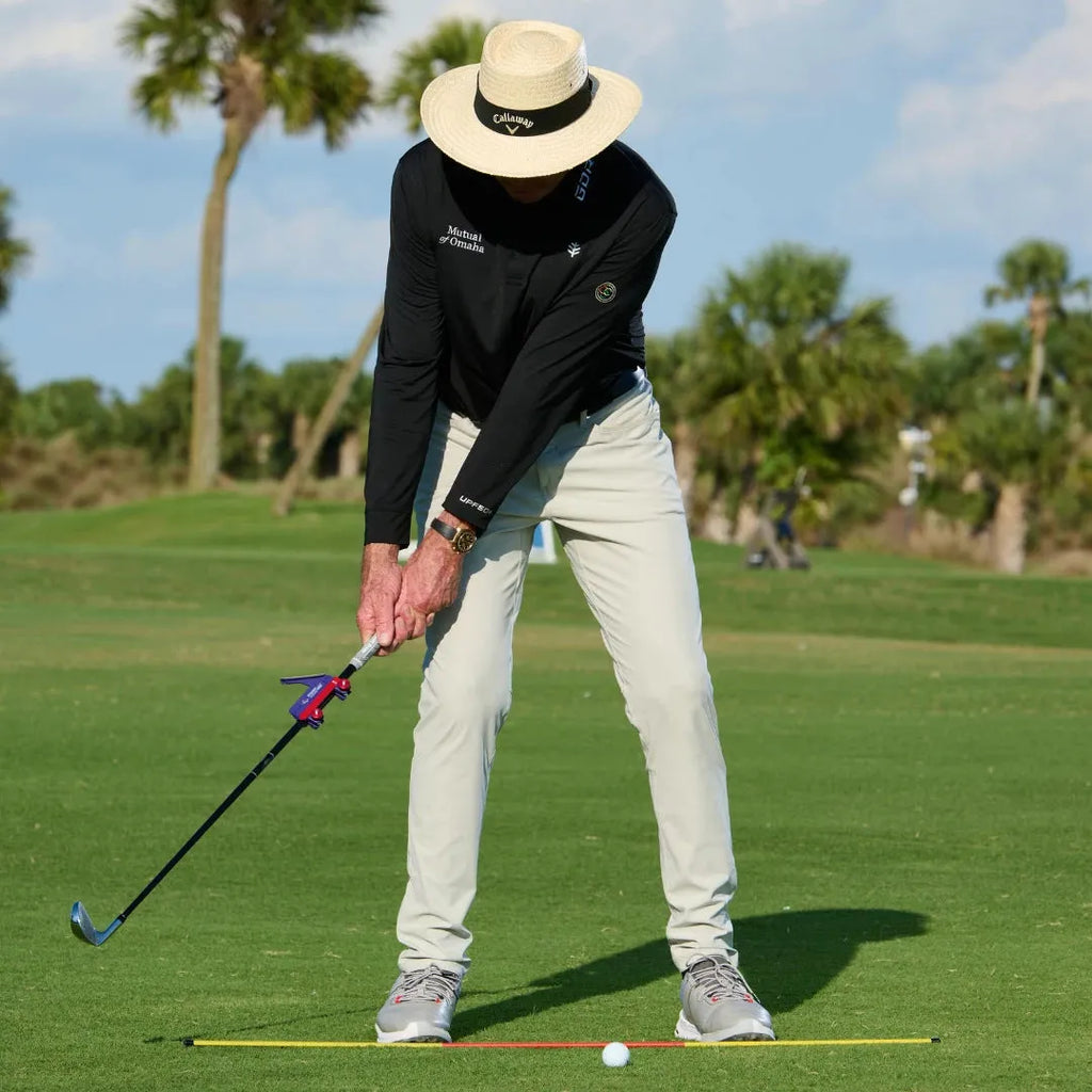 Plastic golf swing plane trainer for swing path practice and correction