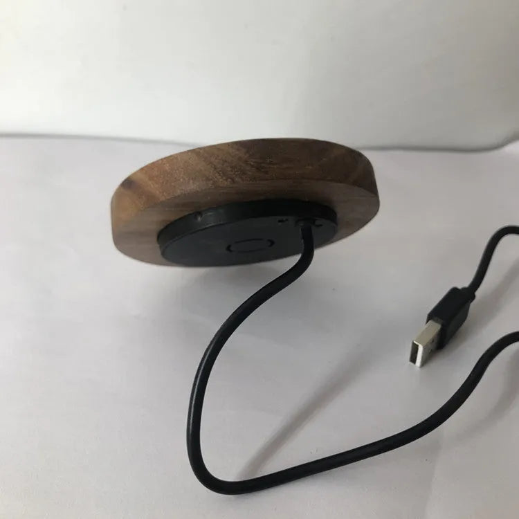 60mm round embedded wireless phone charger for furniture installation with smartphone compatibility logos