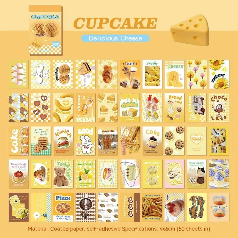 Pack of cartoon mini sticker books with American retro designs in various colours including black, pink, and blue, size 4x6cm
