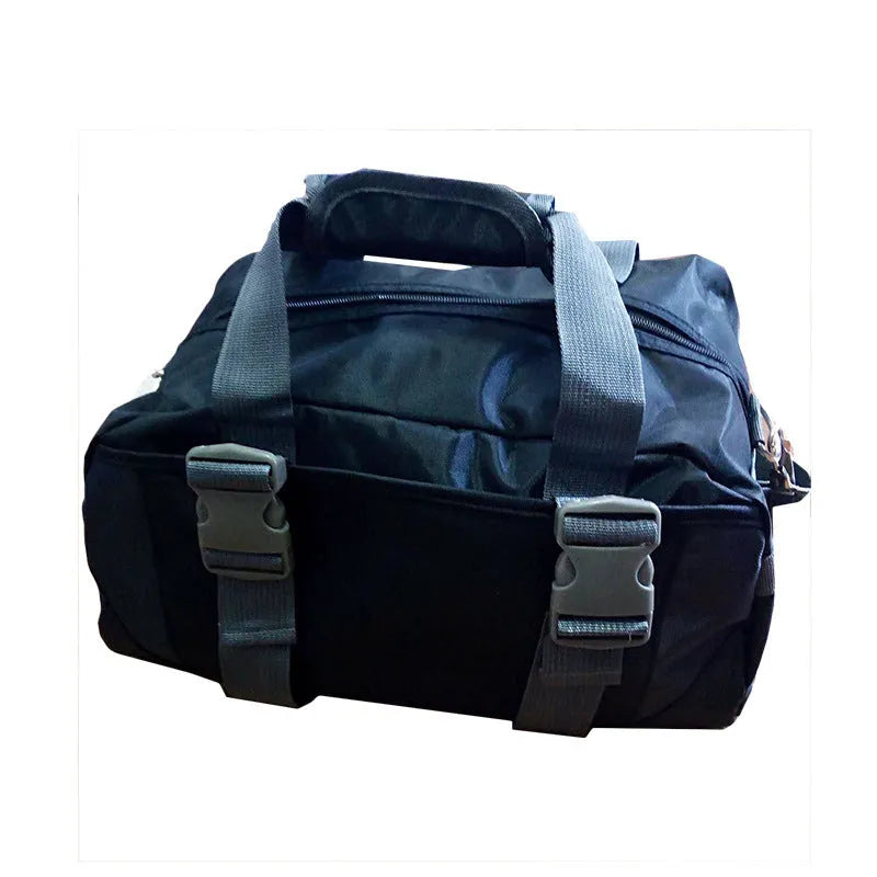 Nylon yoga gym bag showing medium and large size options in six colour variations