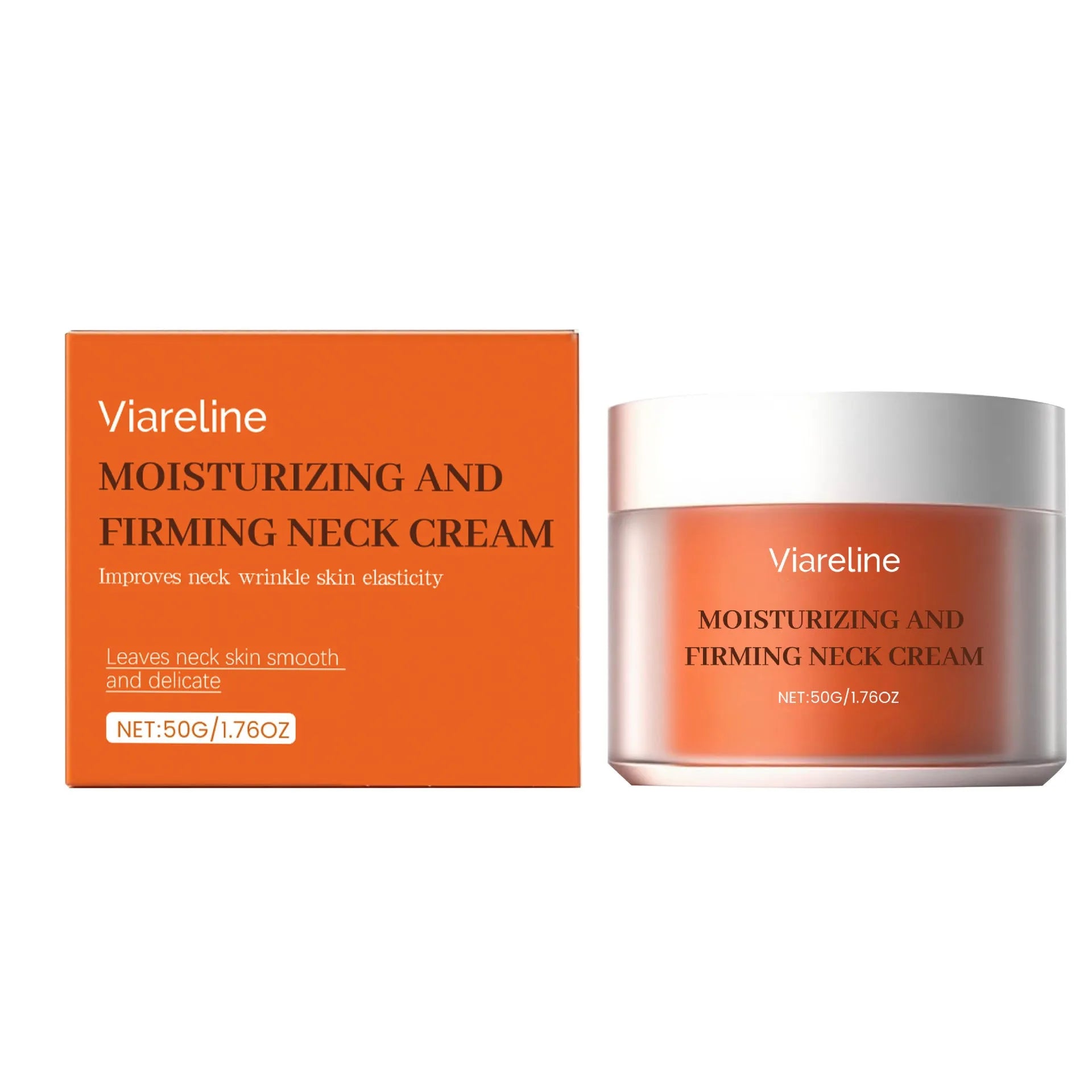 50g moisturising neck cream in 6.3cm compact packaging for daily neck contour care