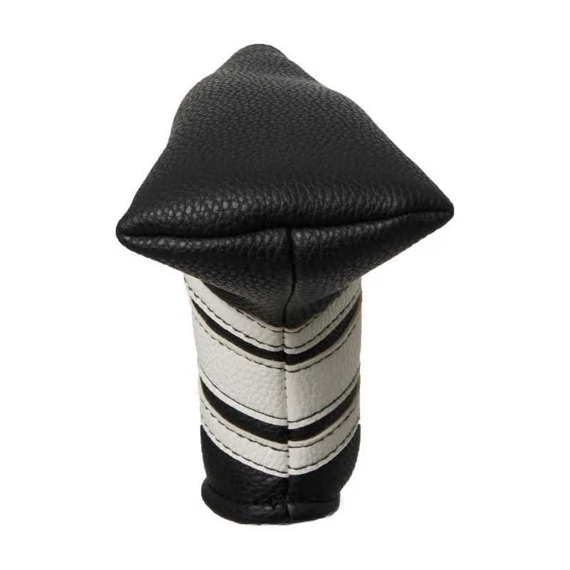 Black PU leather golf push rod case sleeve for club head protection