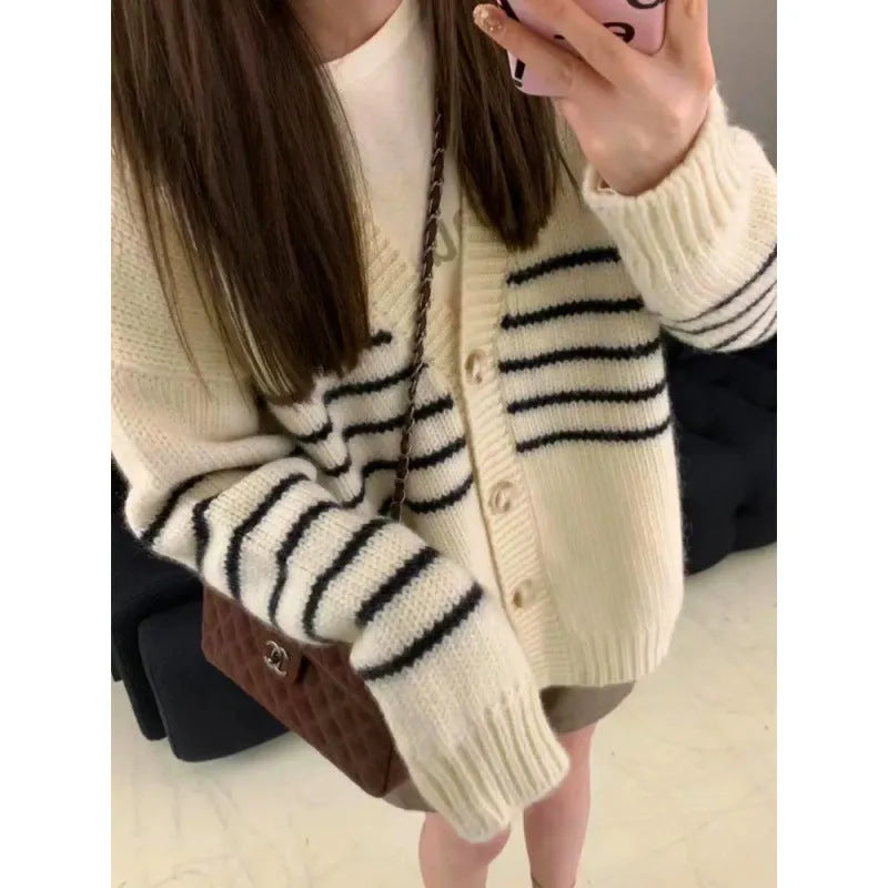 Button-down collar cardigan sweater in pictured colour with 3D pattern effect