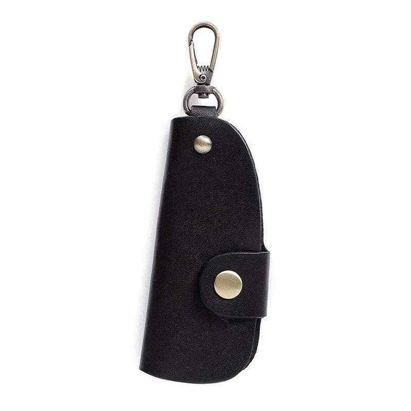 Genuine leather handmade car key case in black, brown, coffee and purplish red colours