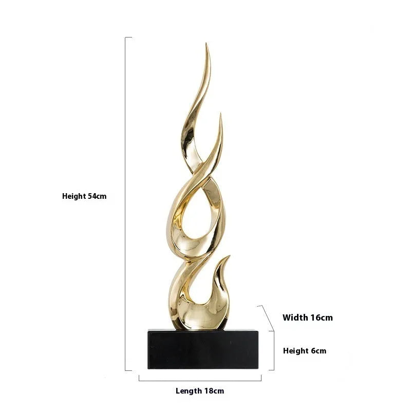 Festival high-rise decoration ornament in resin and plastic showing bright gold finish and modern simplicity style