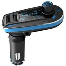 BT618C vehicle Bluetooth FM transmitter with LCD screen, USB port and 3.5mm audio jack