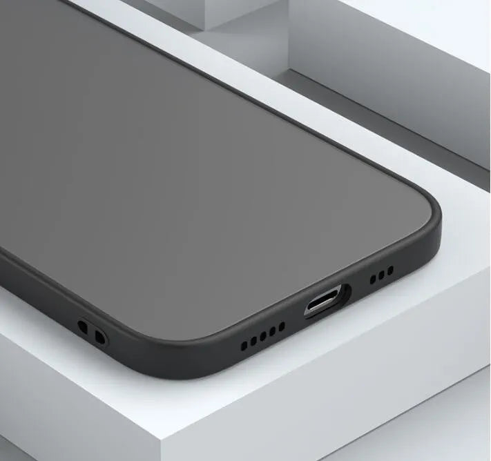 Frosted hard protective iPhone case with fine-hole skin-sensing texture in dark night green colour.