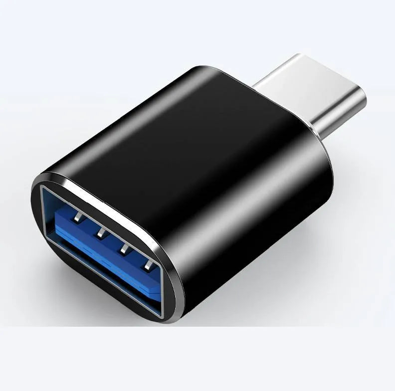 Type-C OTG adapter showing USB-A female port and Type-C male connector in available colour options