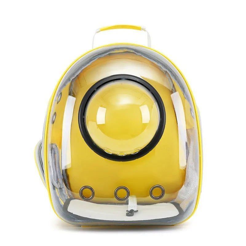 Grey hard-shell pet carrier bag with side opening for medium-sized cats or small dogs.