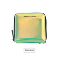 Korean style short folding women's wallet in PU leather with glitter colour options