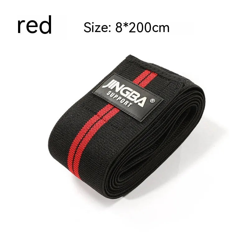 Adult adjustable knee pads for sports like weightlifting and cycling, shown in blue, red, yellow, and grey colour options.