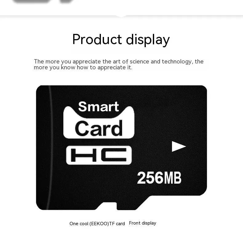 256MB TF memory card on white background, showing compact 11mm by 15mm size.