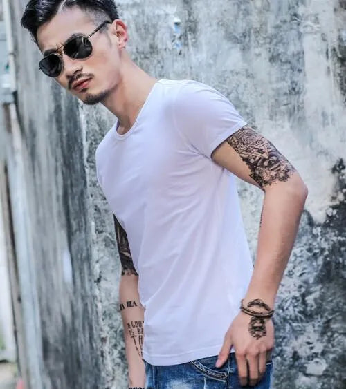 Men's summer t-shirt in bamboo and polyester blend fabric available in multiple colours