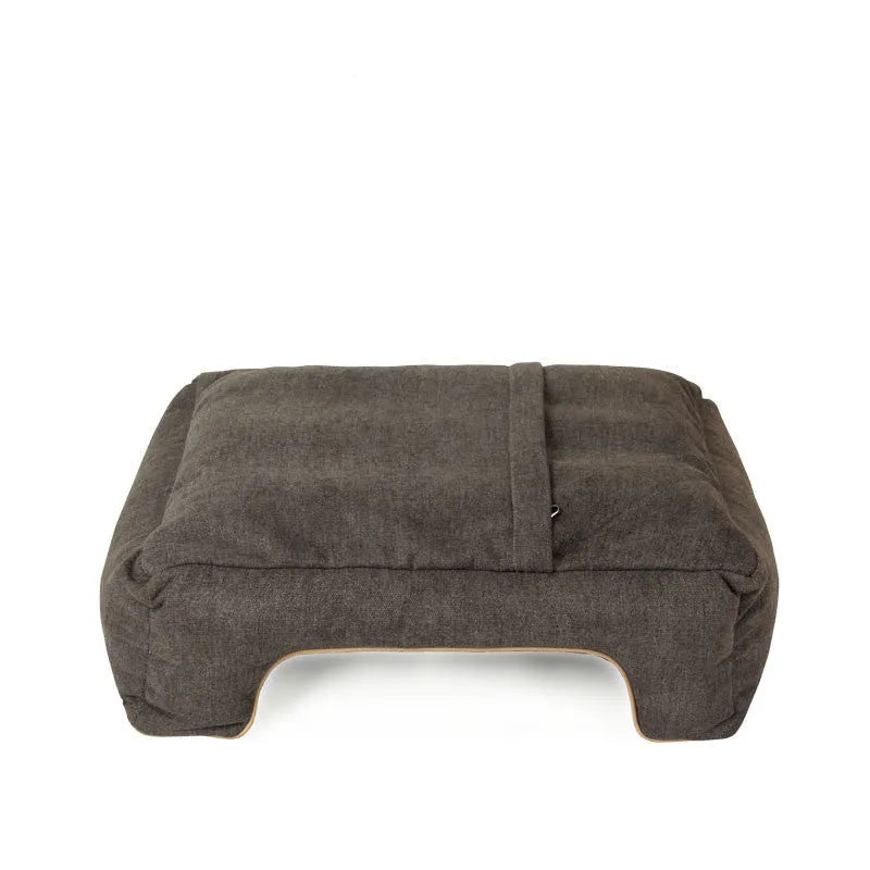Small dog bed in grey with bite-resistant fabric and removable washable cover