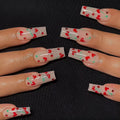French love red diamond and small cherry nail armour stickers 24 piece set with adhesive glue
