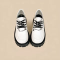 Women's preppy college loafers in Duke Asterism colour with cross shoulder straps and round toe design