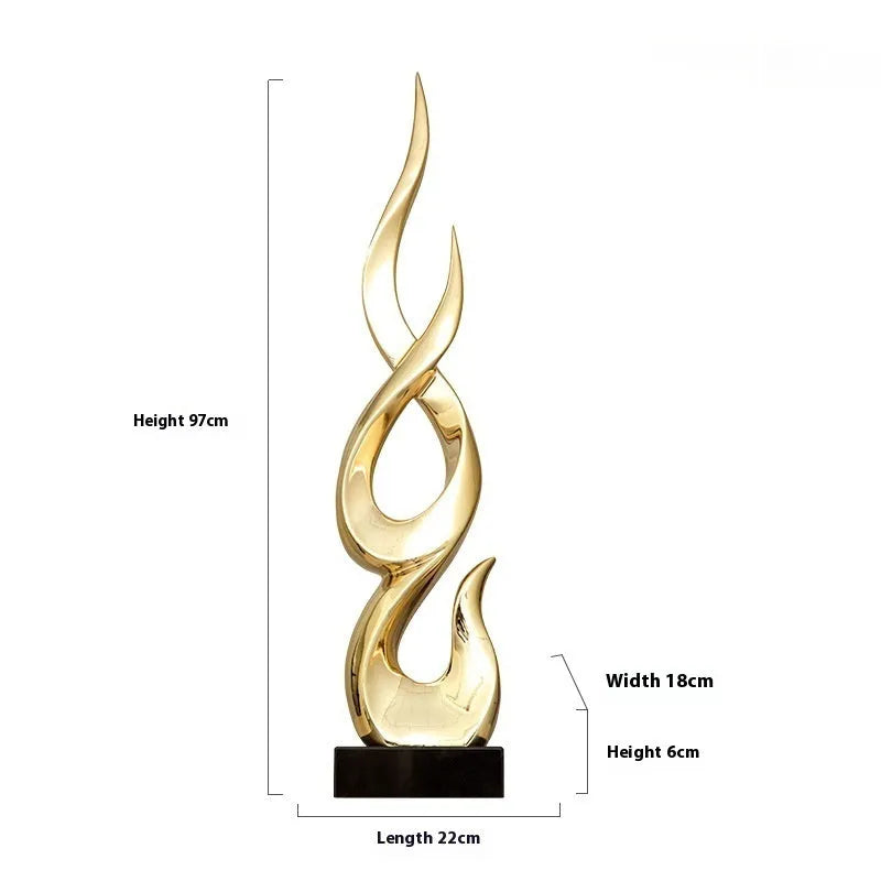 Festival high-rise decoration ornament in resin and plastic showing bright gold finish and modern simplicity style