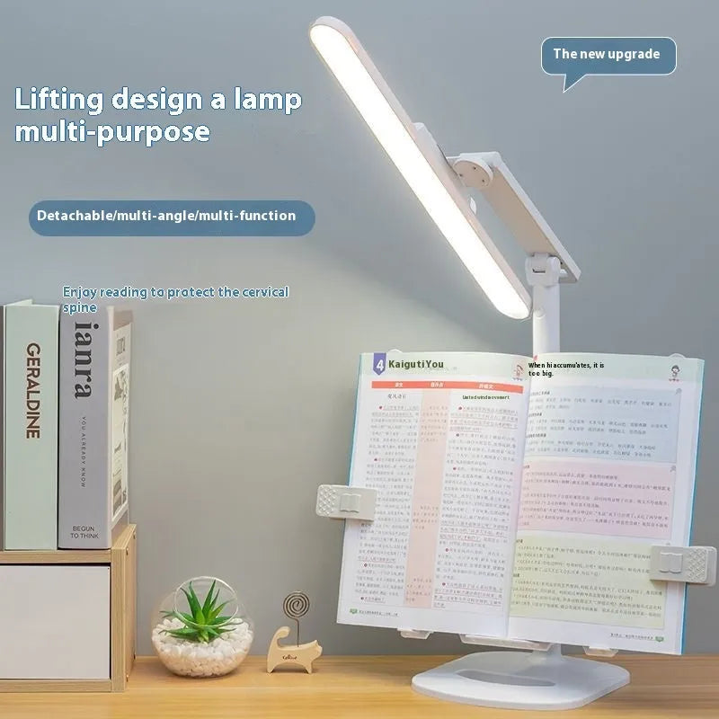 Adjustable reading bookshelf table lamp with dual power supply and three colour temperature settings