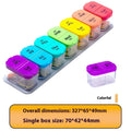 Large portable pill dispenser with 14 compartments showing disassembling function in white or rainbow colour