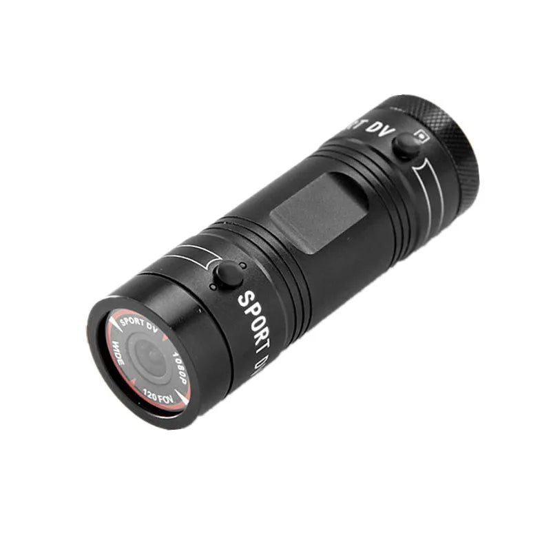 IP6 Sports Camera in Black with 120 degree wide angle lens and waterproof aluminium alloy shell