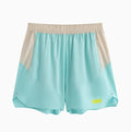 Men's loose dark grey workout shorts with an elastic and lace-up waistband for lifting.