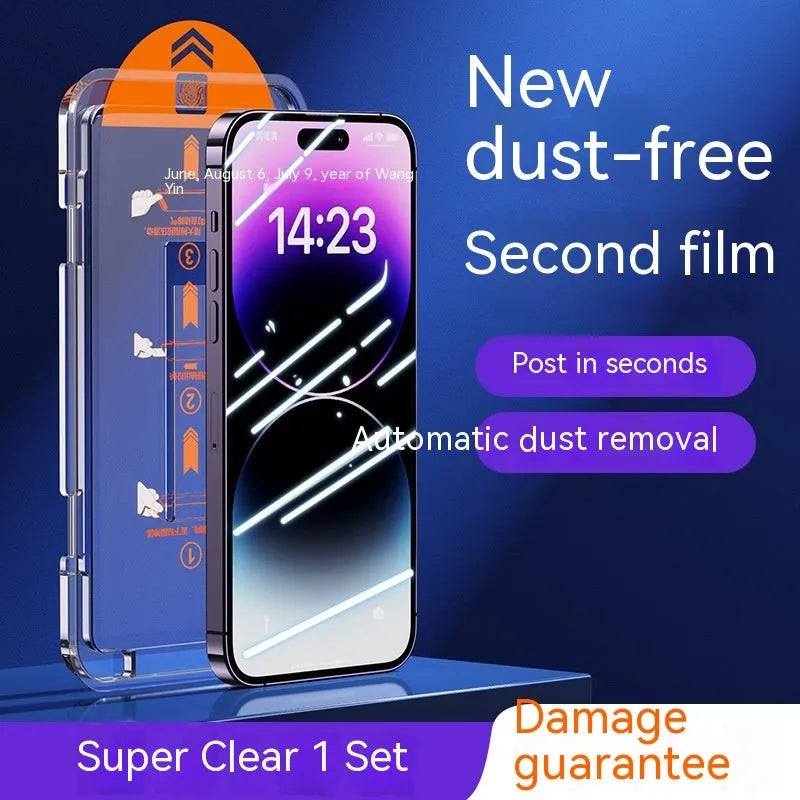 iPhone tempered glass privacy screen protector with dust-free peephole and anti fingerprint coating