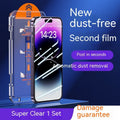 iPhone tempered glass privacy screen protector with dust-free peephole and anti fingerprint coating