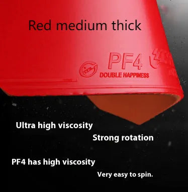 PF4-50 Classic 50 table tennis racket with anti-rubber surface in red thick, black thick, red medium thick, or black medium thick options.