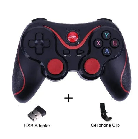 X3 Bluetooth wireless game controller for Android phones in black or white with mobile phone clip attachment