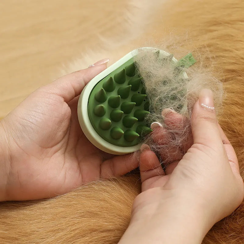 Silicone pets hair remover comb brush in dark blue, green, light blue, or white for dog and cat bath time grooming