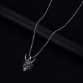 Men's silver electroplated vintage necklace with 40mm x 27mm zinc alloy pendant