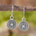 Bohemian retro geometric earrings with distressed ethnic design and electroplated finish in zinc alloy