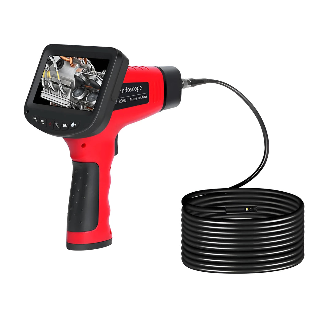 8.5mm dual-lens endoscope inspection camera with snake pipeline and hard line cable options.