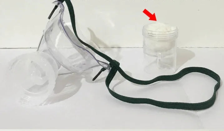 Clear silicone mask aid insert for disposable face masks on white background