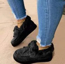 Warm cotton indoor shoes with non-slip rubber soles and velvet lining in multiple colour options