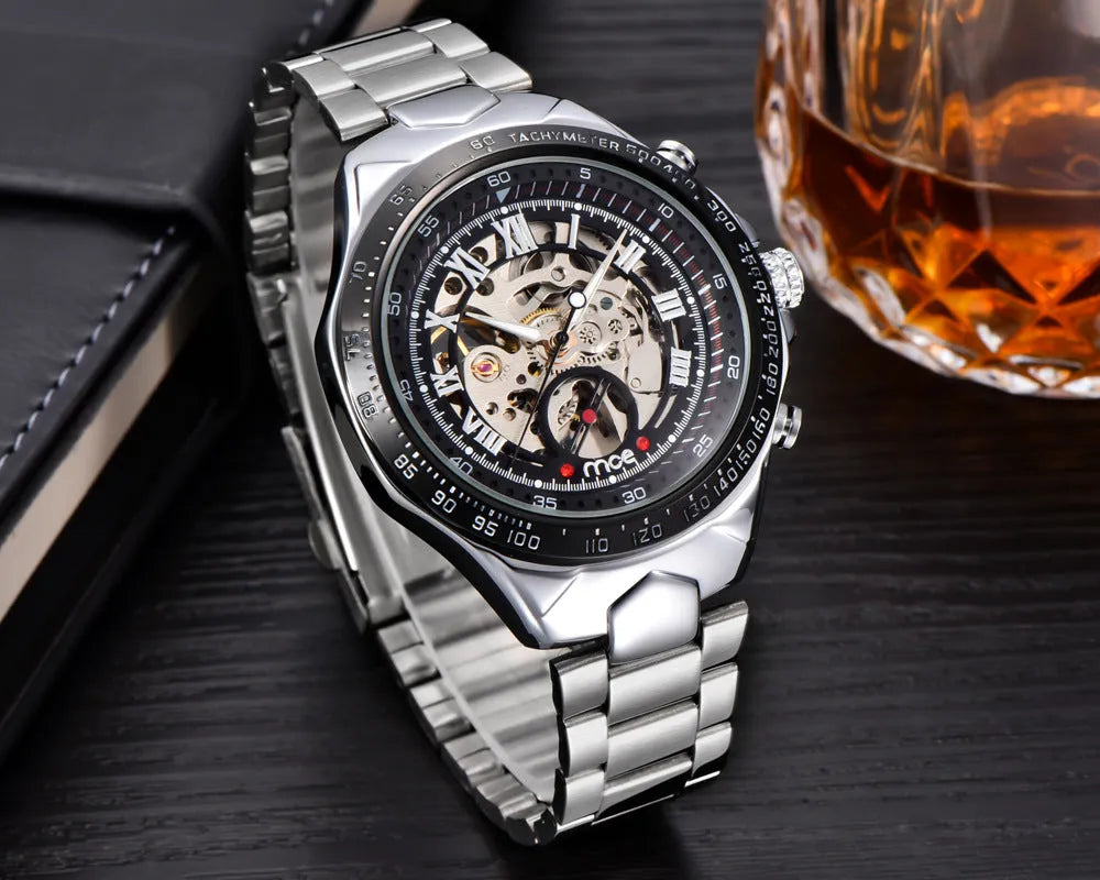 MCE men's explosion-proof mechanical watch with stainless steel case and multiple colour options