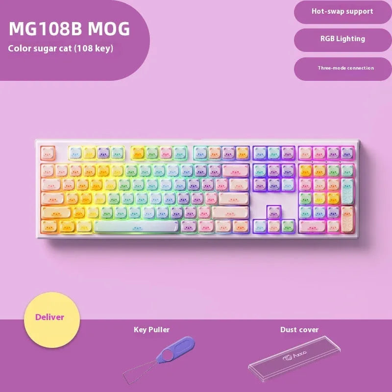 MG108B candy cat colour Bluetooth mechanical keyboard with piano shaft switches