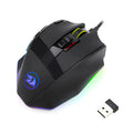 Redragon M801P black wireless gaming mouse with 9 programmable buttons and ergonomic design