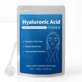Container of hyaluronic acid powder with 150g net content for DIY skincare formulation
