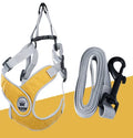 Adjustable reflective dog harness vest in breathable mesh material with metal control ring