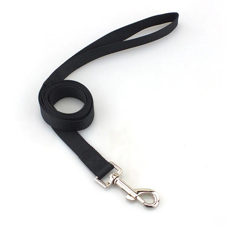 Solid colour dog lead rope in hand-holding loop design with various colour options displayed