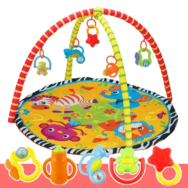 Velvet baby gymnastic blanket crawling carpet with animal design for toddlers aged 7-14