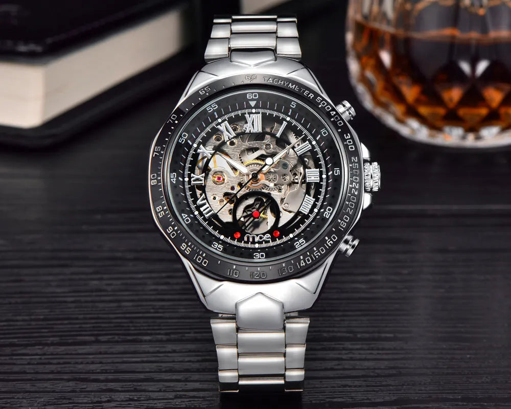 MCE men's explosion-proof mechanical watch with stainless steel case and multiple colour options