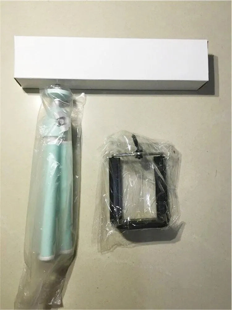 Black or silver desktop phone holder with a two-section adjustable bracket.