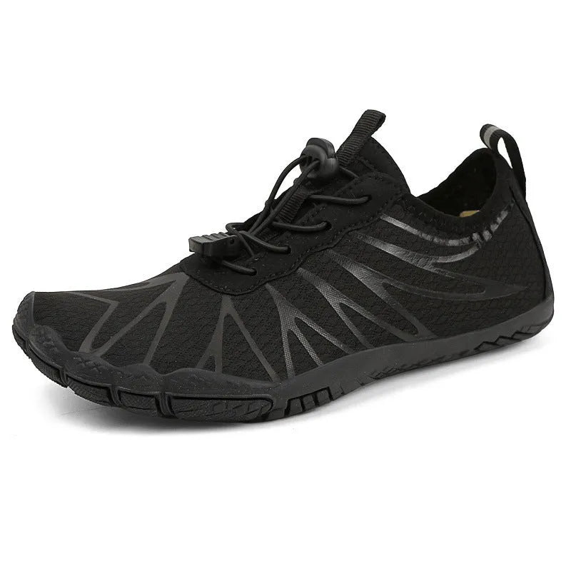 Men's and women's breathable casual sports running shoes with lace-up front and rubber sole.